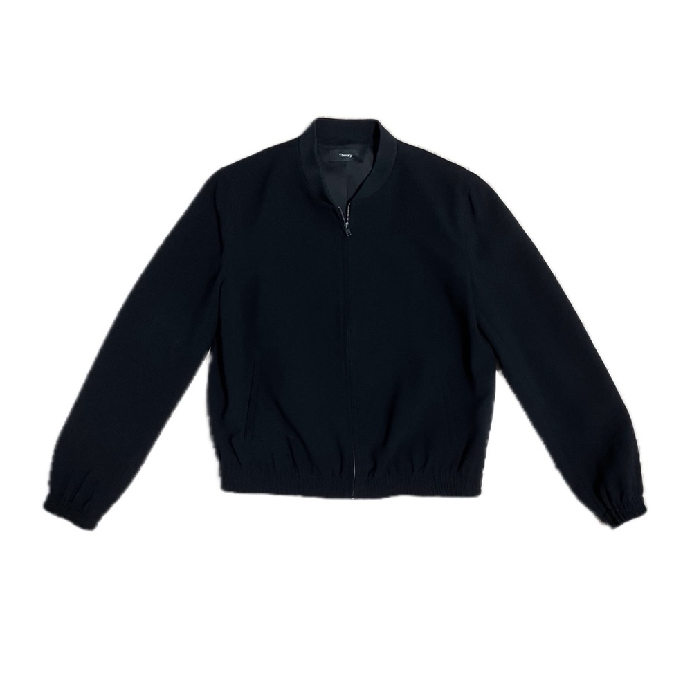 Theory Black Bomber Jacket Coat